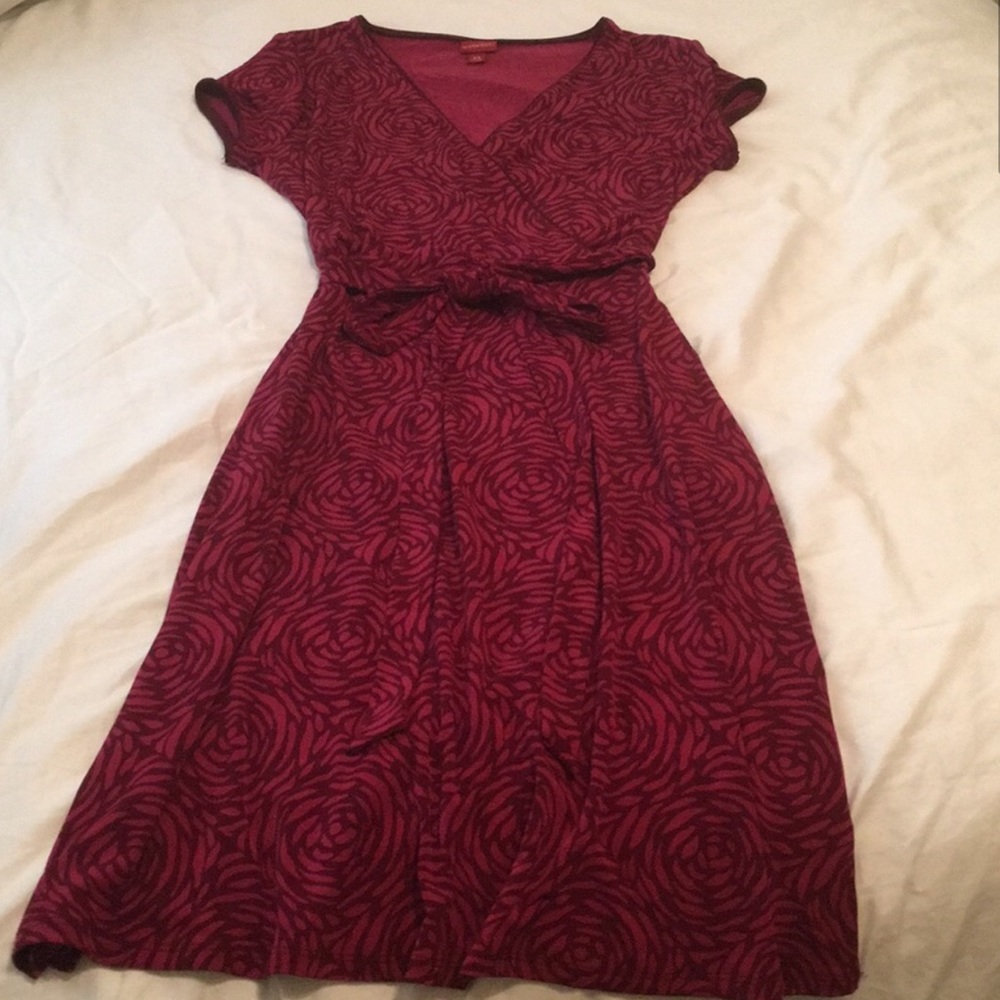 Merona Rose pattern faux wrap dress | XS